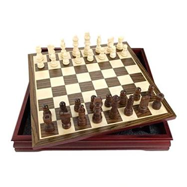 Jogo De Xadrez E Damas 2 Em 1 Profissional Hoyle Games Tabuleiro Grande  39x39cm Peças Em Madeira Com 2 Gavetas - Faz a Boa!