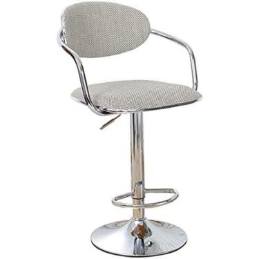 Imagem de Poltrona Cadeira Alta, Base De Metal Moderna, Cadeira Giratória Ajustável Em Altura Com Haste De Gás, Cadeira Giratória Ao Ar Livre, Cadeira De Bar De Vime,Off White,Bonny369