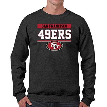 Imagem de Team Fan Apparel NFL Adult Property of Crewneck Moletom de lã - masculino e feminino - Mantenha-se aquecido e represente seu time com estilo