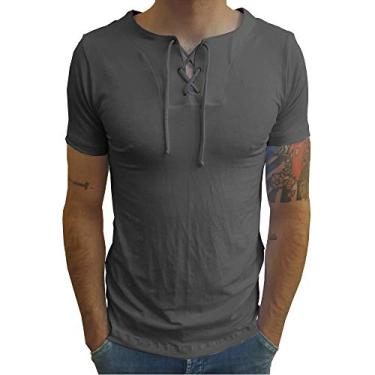 Imagem de Camiseta Bata Viscose Com Elastano Manga Curta tamanho:egg;cor:cinza-grafite