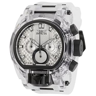 Imagem de Invicta Relógio masculino Bolt de quartzo de aço inoxidável com pulseira de silicone, preto, transparente, 34 (modelo: 25609, 29995), Transparente., Small, pulseira