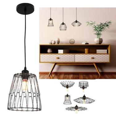 Imagem de Pendente Lustre Luminaria Moderna Ajustavel Rustica Aramada Quarto Sala Mezanino