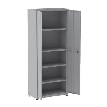 Imagem de Armario Em Aço 160X75x40 2 Portas Cinza Com Tranca Para Cadeado - Pandin