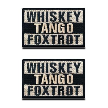Imagem de Zcketo 2 peças tático engraçado uísque tango bordado aplique gancho e laço emblema divertido para roupas, chapéu, mochila, equipe, trabalho, uniforme de viagem, jaqueta de motociclista