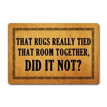 Imagem de Capacho engraçado de boas-vindas para entrada interna da porta da frente que tapetes realmente amarram aquele quarto juntos monograma tapetes de cozinha e tapetes com borracha antiderrapante traseira