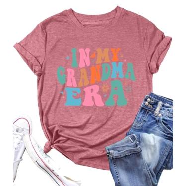 Imagem de Camiseta feminina com estampa de coração avó camiseta floral mamãe casual camiseta de manga curta para mãe, Rosa 3, XXG