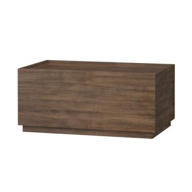 Imagem de woodtalks Cômoda empilhável com 1 gaveta, armário de armazenamento multiuso para quarto, armário de armazenamento para entrada, sofá de mesa ao lado da gaveta da mesa, 60 cm, nogueira