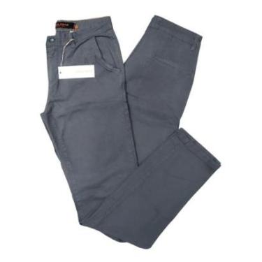 Imagem de Calça Masculina Sarja com Elastano Bolso Chino Alfaiataria Social Wolfgan-Masculino