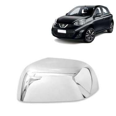 Imagem de Aplique Cromado para Retrovisor Nissan March e Versa 2011-2020 Encaixe Perfeito Duravel - Lado Esquerdo