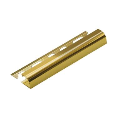 Imagem de Perfil de Alumínio para Acabamento 10mm X 1,2cm Bourbon - caixa com 5 Unidade - Dourado Brilho