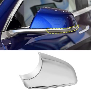 Imagem de Jaronx Compatível com a tampa inferior do espelho lateral Tesla Model S 2014-2021, capa inferior do espelho retrovisor cromado do lado esquerdo do motorista, substituição da capa da base do espelho