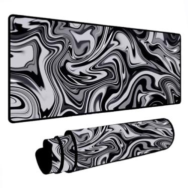 Imagem de Mouse Pad Gamer Deskpad Speed Extra Grande Profissional com Borda Costurada (80x40) - Abstrato Cinza