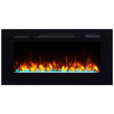 Imagem de Lareira Elétrica de Embutir A50x101L, com Controle Remoto, 1500W, 110v, PURAFLAME EF172B, Preto