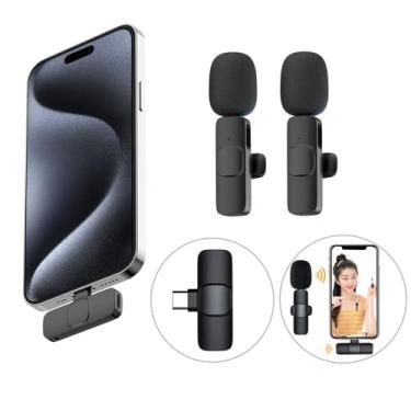 Imagem de Microfone Lapela Sem Fio Profissional Duplo iPhone 15 15 Pro e 15 Max - Tipo C