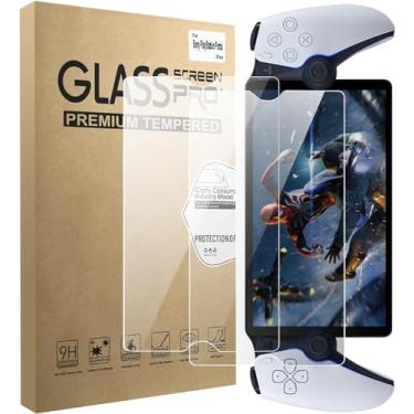 Imagem de Protetor de tela compatível com PlayStation Portal Remote Player, filme de vidro temperado com dureza 9H, película de vidro temperado antirriscos, PS5 Portal, sem bolhas, antiimpressões digitais