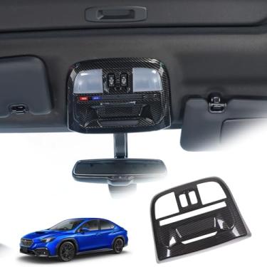 Imagem de Tumukiw Capa de acabamento da lâmpada de leitura frontal do carro compatível com Subaru WRX 2022 2023 2024 tampa do painel de luz de leitura frontal superior do carro acessórios interiores ABS (fibra