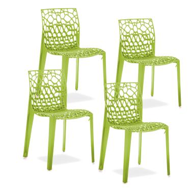 Imagem de Conjunto com 4 Cadeiras Fixas Coral Green