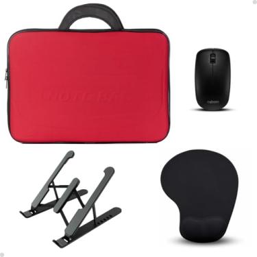 Imagem de Pasta Notebook Feminina Mouse Gamer Suporte Mesa Apoio Para Mouse Kit Pc (Vermelho, 15,6")