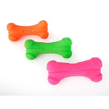 Imagem de Hartz Brinquedo para cães de látex com barulho de osso DuraPlay, grande, pacote com 3