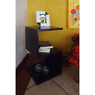 Imagem de Mesa S Lateral de Apoio ou Mesa de Cabeceira Preto Laca