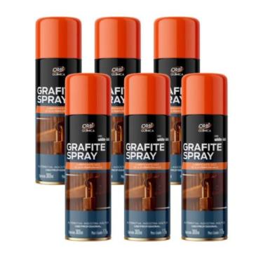Imagem de Kit 6 Grafite Spray Lubrificante Seco Orbi 300ml