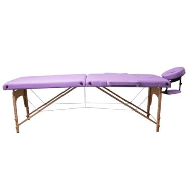 Imagem de Maca Dobrável Madeira 250kg Estética Massagem Portátil Cor Lilás Claro - Gold - Modelo Standart 1,80x60cm