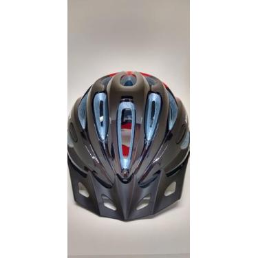 Imagem de Capacete Ciclismo Bike Vicinitech 57-62 Cm Mtb Cnz/Bco/Pto