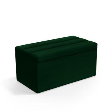 Imagem de Calçadeira Baú Ursa 90 para Cama de Solteiro N-026 Veludo Verde Aradec