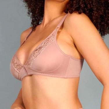 Imagem de Sutiã Com Renda Sem Bojo Cobertura Total Duloren 121577, Castanha, M