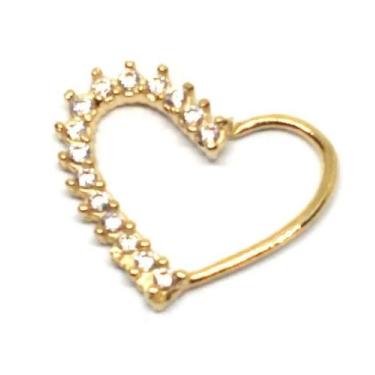 Imagem de Piercing de ouro 18k de Daith com pedras coração - Elegancy Joias, Dir