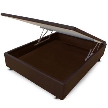 Imagem de Cama Box Viuvo Corano Marrom Bau Pistão Frontal Dabe 120x200 - MGA, 12