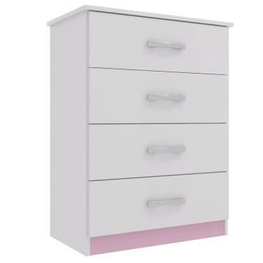 Imagem de Cômoda Maxi com 5 Gavetas Evidência Móveis Cor Rosa