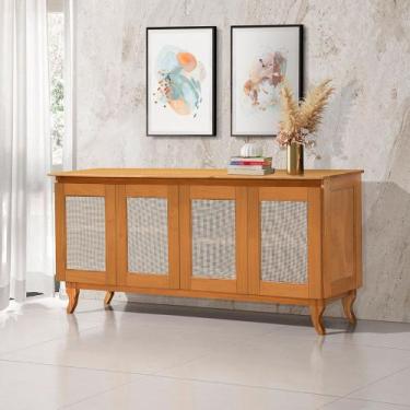 Imagem de Buffet Aparador Madeira Vintage Tela 4 Portas Deltan Imbuia - Atraente