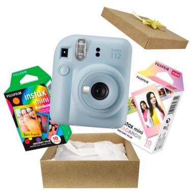 Imagem de Kit Presente Câmera Instax Mini 12 Com Filme Rainbow + Filme Macaron A