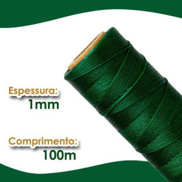 Imagem de Cordão Encerado 1mm - Fio Cordone Verde Escuro - 100 Metros - Nybc