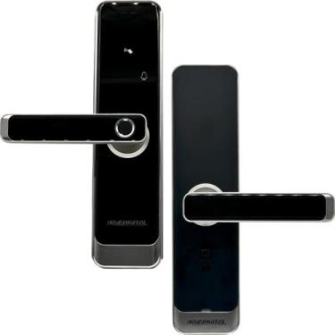 Imagem de Fechadura Inteligente Wi-Fi embutir com Biometria, Senha, Tag e Chave 