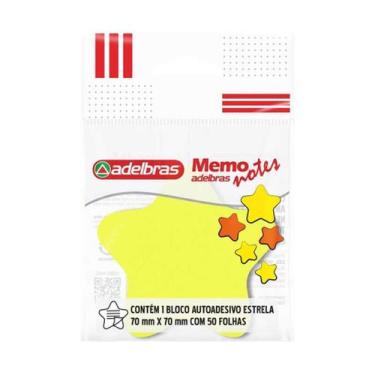 Imagem de Bloco de Notas Autoadesivas Adelbras Memo Note Estrela Amarelo e Laran