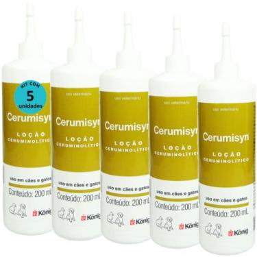Imagem de Cerumisyn 200ml Loção Ceruminolítico König Kit Com 5 unid - Konig
