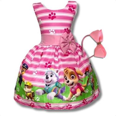 Imagem de Vestido Temático Patrulha Canina - Pequenos Encantos Baby, Rosa, P 2/3