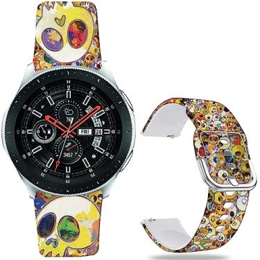 Imagem de Sjiangqiao Pulseiras de Halloween assustador fantasma da morte compatíveis com Samsung Galaxy Watch de 46 mm/Gear S3 Frontier/Classic/Watch 3 de 45 mm/Vivoactive 4/Ticwatch Pro/Huawei Watch GT2 Pro
