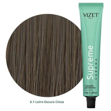 Imagem de Coloração Supreme Chroma 6.1 Loiro Escuro Cinza 50gr Vizet