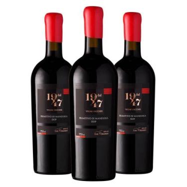 Imagem de Kit 03 Unidades Vinho Dal 1947 Primitivo Di Manduria 750Ml - Terre Di 
