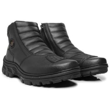 Imagem de Bota Coturno Masculino Cano Médio Zíper Militar Motociclista Resistente Tratorado-Masculino