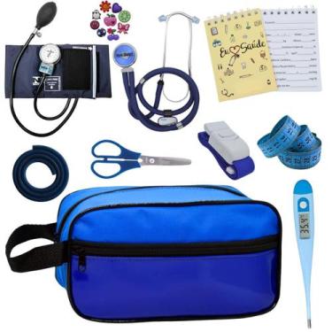 Imagem de Kit Academico Enfermagem Esfigmomanometro Aparelho de Pressao Estetosc