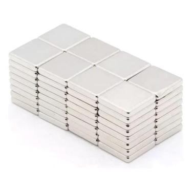 Imagem de Kit com 50 Peças Ímã de Neodímio Quadrado 10x10x2mm N35 Super Forte - 