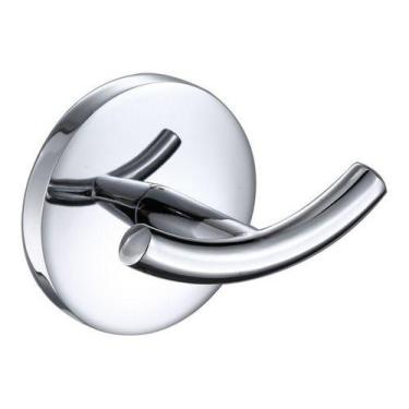 Imagem de Cabideiro Duplo Para Banheiro - Metal - Fixação Adesiva - Sensea, Cinz