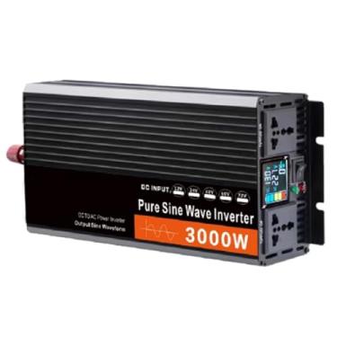 Imagem de Inversor de energia de onda senoidal pura 12V 24V 48V 60V 72V para 110V/220V 3000W DC para conversor de voltagem AC com 2 soquete AC para casa, RV, camping, carro,24V to 110V