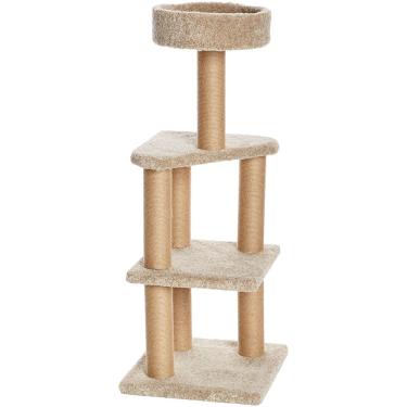 Imagem de Torre de atividades para escalar árvores para gatos com arranhões bege