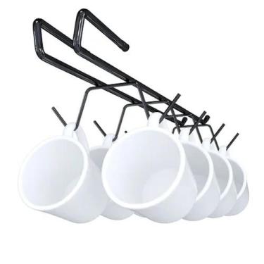 Imagem de Porta Xícaras Suporte Organizador Armario Cozinha - DiCarlo, Preto