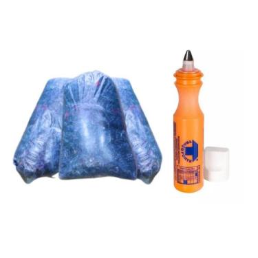 Imagem de 2Kg Estopa Azul Mista & Marcador Industrial - Trigel, Laranja